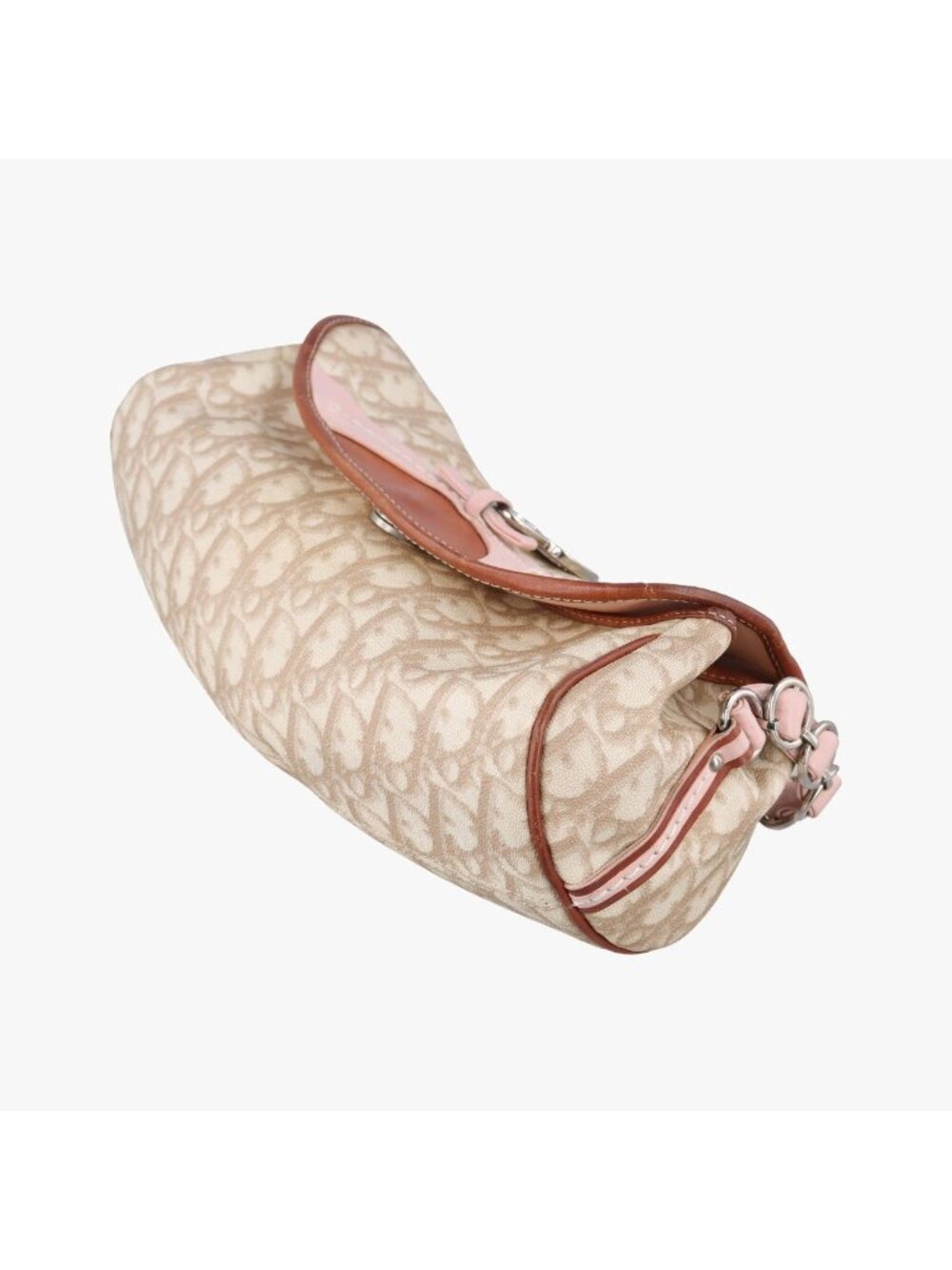 ★SOLD★ Dior Romantic Heart Trotter Beige Brown Pink Canvas Xleather Messenger - Picture 4 of 15